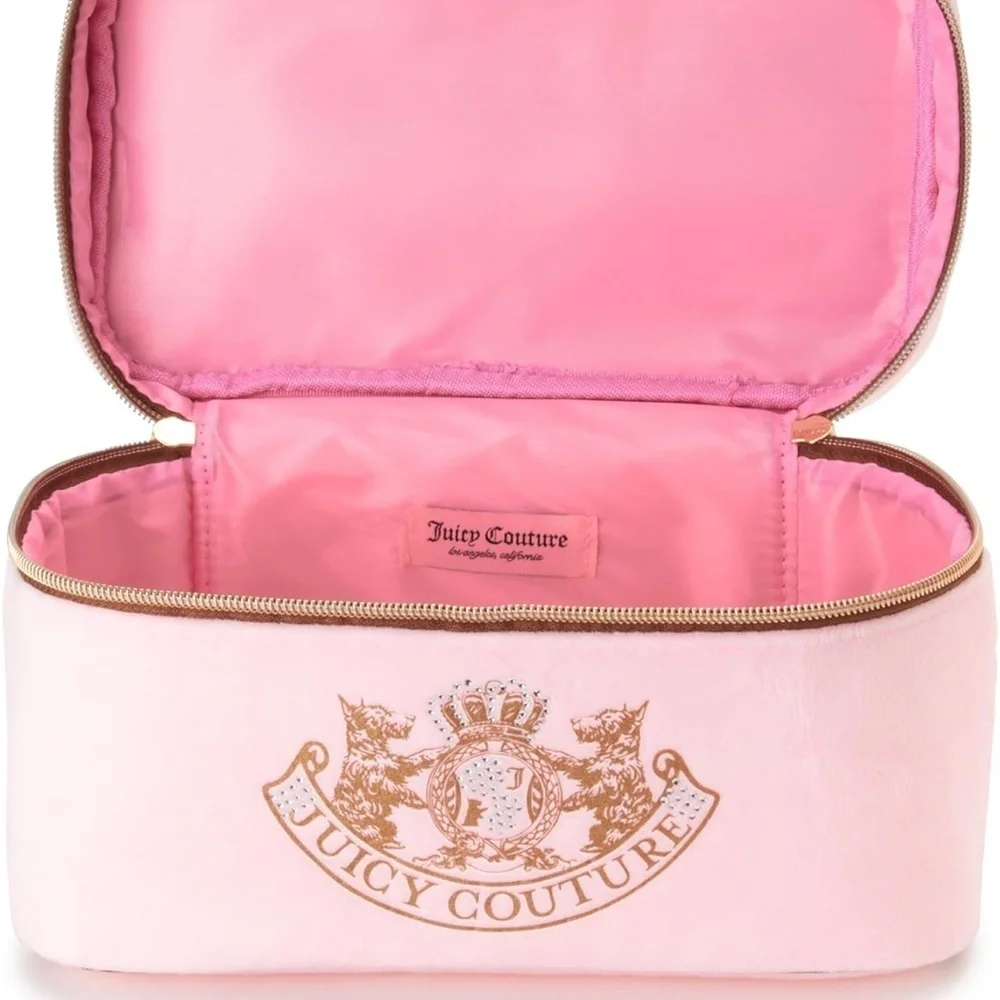 Juicy Couture Pink Cosmetic Bag with Elegant Crest